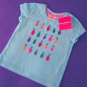 NWT Hanna Andersson Turquoise Pineapple Tee 3T, 90
